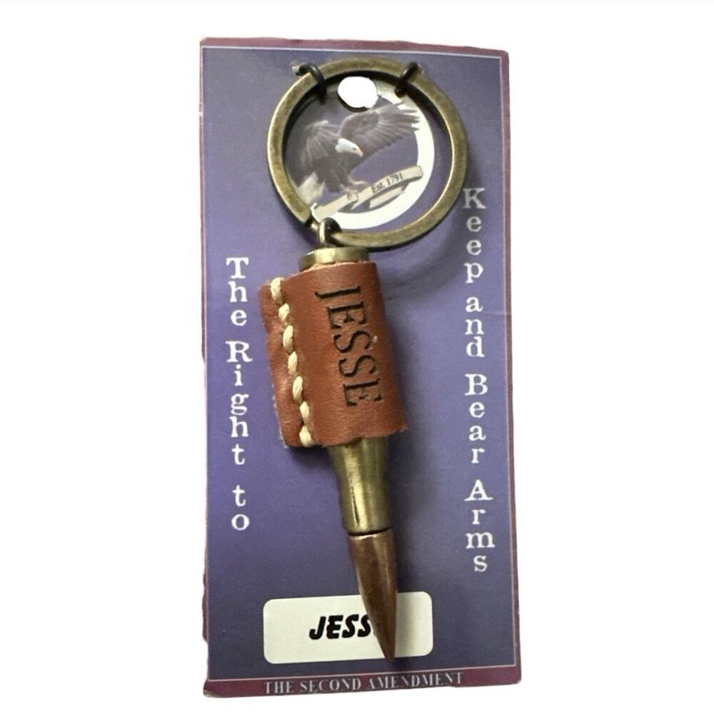 2nd Amendment Faux Rifle Bullet Keychain Name Jesse Montana Artistic Impressions